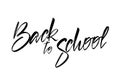 Vector Handwritten calligraphic brush lettering of Back to School on white background Royalty Free Stock Photo