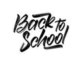 Vector Handwritten calligraphic lettering composition of Back to School on white background Royalty Free Stock Photo