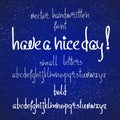 Vector handwritten font or simply set of small letters. Royalty Free Stock Photo