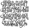 Vector handwritten gothic font for unique lettering.