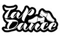 vector handwritten inscription Tap dance with the image of dancing shoes Royalty Free Stock Photo