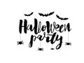 Vector handwritten lettering halloween party calligraphic card