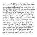 Vector: Handwritten text in pen and black ink. Excerpt from story of O. Henry