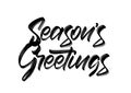 Vector Handwritten textured brush lettering of Seasons Greetings on white background Royalty Free Stock Photo