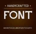 Vector handy crafted modern font. On dark background