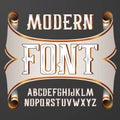 Vector handy crafted modern label font