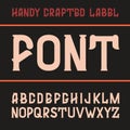 Vector handy crafted vintage label font