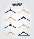 Vector hanger collection - wooden, plastic hook