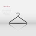 Vector hanger icon in flat style. Wardrobe hander sign illustration pictogram. Hanger business concept