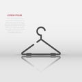 Vector hanger icon in flat style. Wardrobe hander sign illustration pictogram. Hanger business concept