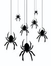 vector hanging spiders