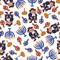 Vector hannukah pattern, jewish winter holidays.