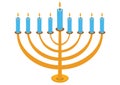 Vector Hanukkah Candela isolated on white background. Happy Hanukkah