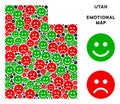 Vector Happiness Utah State Map Composition of Emojis