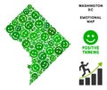 Vector Happiness Washington DC Map Collage of Smileys