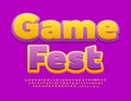 Vector happy Banner Game Fest. Modern Colorful Font. Creative Alphabet Letters and Numbers.