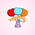 Vector happy birthday ballon collection illustration element design
