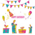 Vector happy birthday card. Colorful happy birthday design can be used for happy birthday banners, promo, happy birthday Royalty Free Stock Photo