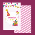 Vector happy birthday card. Colorful happy birthday design can be used for happy birthday banners, promo, happy birthday Royalty Free Stock Photo