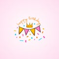 Vector happy birthday collection illustration element design