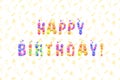 Vector Happy Birthday Greeting Card Template, Colorful Congratulations, Illustration, 3D Balloons and Doodle Backdrop, Party.