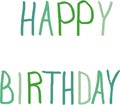 Vector Happy Birthday text, message for greeting card, invitation, banner, print.