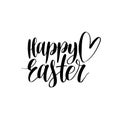 Vector Happy Easter calligraphy on white background. Religious holiday hand lettering for greeting card etc. Royalty Free Stock Photo