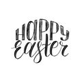 Vector Happy Easter calligraphy on white background. Religious holiday hand lettering for greeting card, poster, etc. Royalty Free Stock Photo