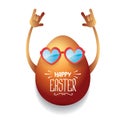 Vector happy easter card with rock n roll egg