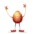 Vector happy easter card with rock n roll egg