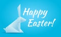 Vector Happy Easter illustration with an origami rabbit