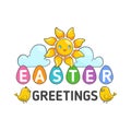 Vector Happy Easter Label Royalty Free Stock Photo