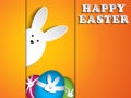 Happy Easter Rabbit Bunny on Orange Background Royalty Free Stock Photo