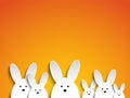 Happy Easter Rabbit Bunny on Orange Background Royalty Free Stock Photo