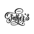 Vector Happy Fathers Day calligraphic inscription for greeting card, festive poster etc. Hand lettering illustration.