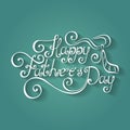 Vector Happy Fathers's Day Inscription with Cravat Royalty Free Stock Photo