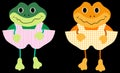 Vector happy frogs