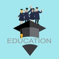 Vector of a happy graduates Royalty Free Stock Photo