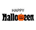 Vector Happy Halloween text banner. Isolated on white background.