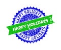 HAPPY HOLIDAYS Bicolor Rosette Corroded Seal