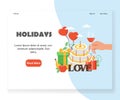 Vector happy holidays website landing page design template Royalty Free Stock Photo