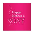 Vector Happy Mother's Day text with pregnancy silhouette in purp