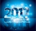Vector 2017 Happy New Year background blue letters Royalty Free Stock Photo
