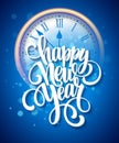 Vector 2016 Happy New Year background with clock