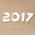 Vector Happy New Year 2017 background with paper cuttings