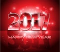 Vector 2017 Happy New Year background red letters Royalty Free Stock Photo