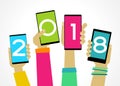 Vector 2018 Happy New Year background Royalty Free Stock Photo