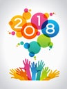 Vector 2018 Happy New Year background Royalty Free Stock Photo