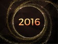 Vector - 2016 Happy New Year golden glowing