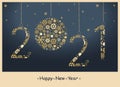 2021 Happy New Year greeting card